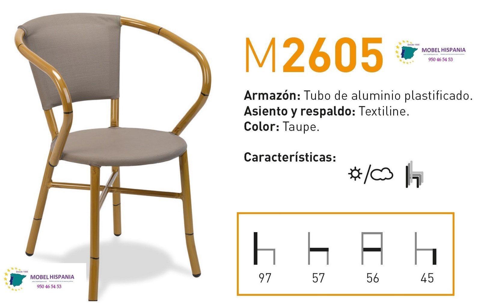 2605 Sillon aluminio bambu textiline taupe 02 1