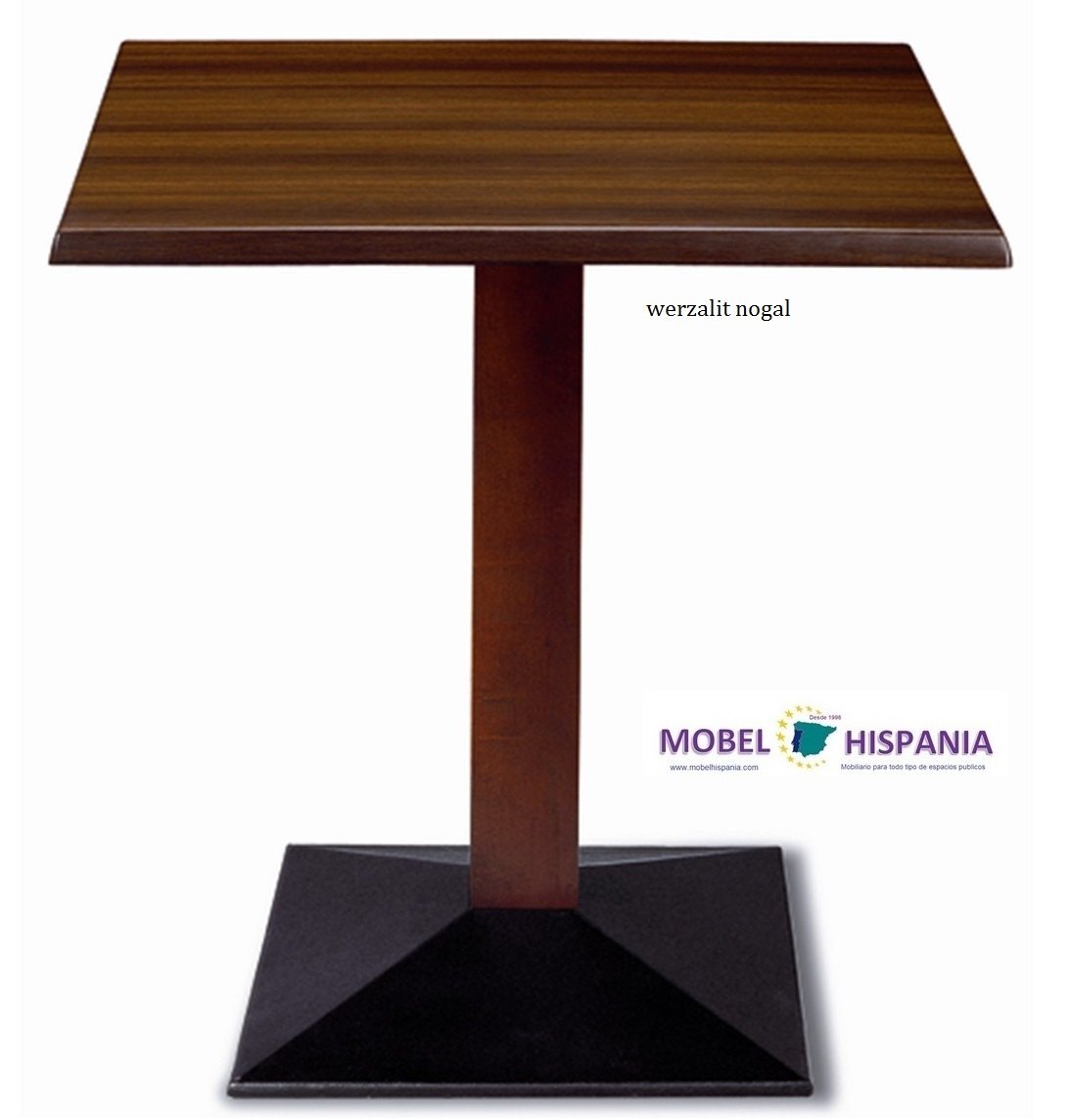 4160_mesa_columna_madera-werzalit-nogal 4160 mesa columna madera werzalit nogal