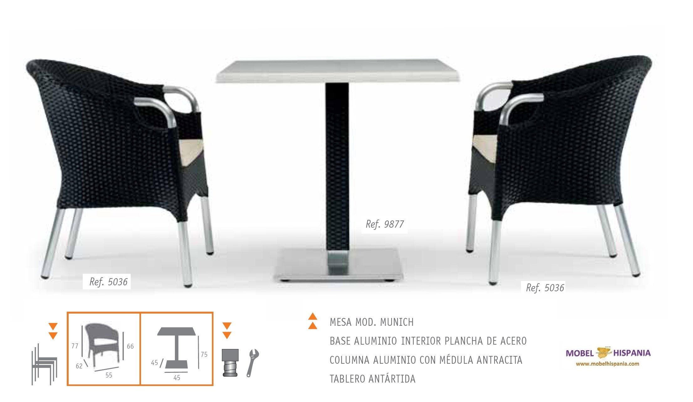 5036 Sillon aluminio medula antracita 04