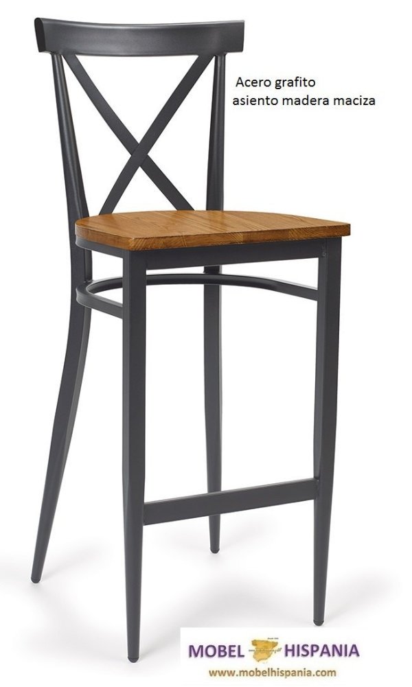 ORLANDO banqueta grafito asiento madera macizo