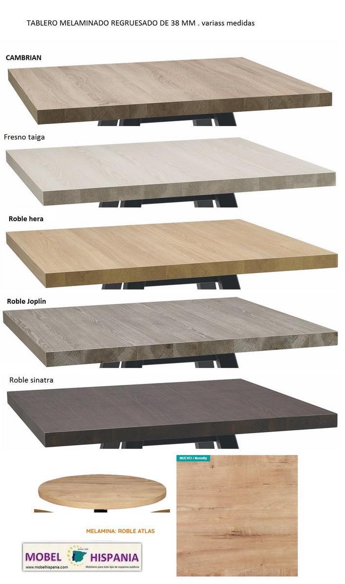 RB.6772 Mesa acero negro tablero melamina roble joplin 06