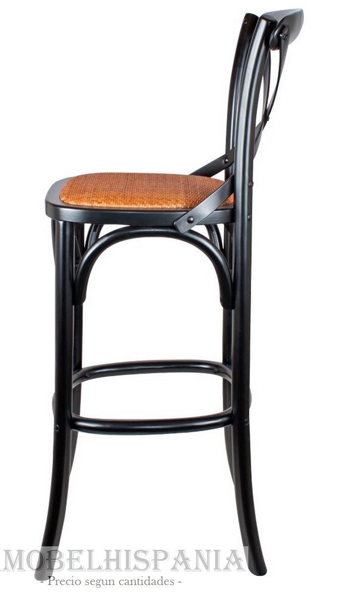 NIMES BLACK taburete maderta estilo bistro parisino negro 02