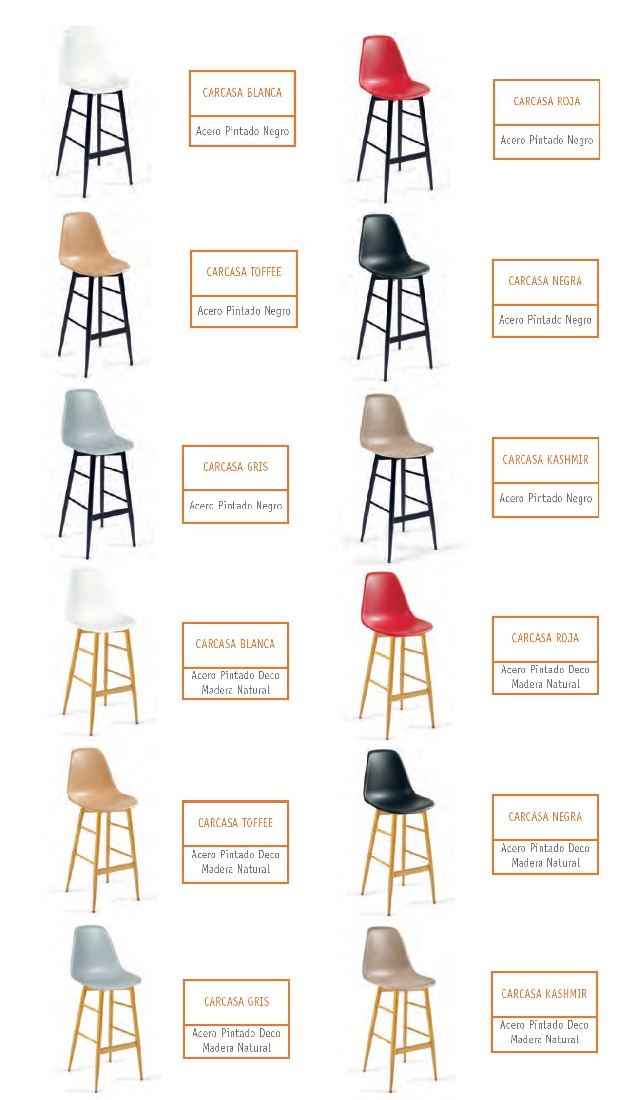 PICASSO banqueta p4 acero deco madera natural carcasa rojo 05