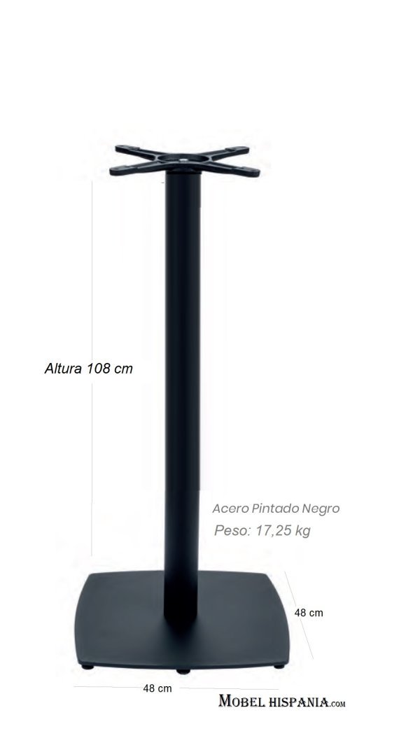 9320 Pie alto metalico negro blanco 01