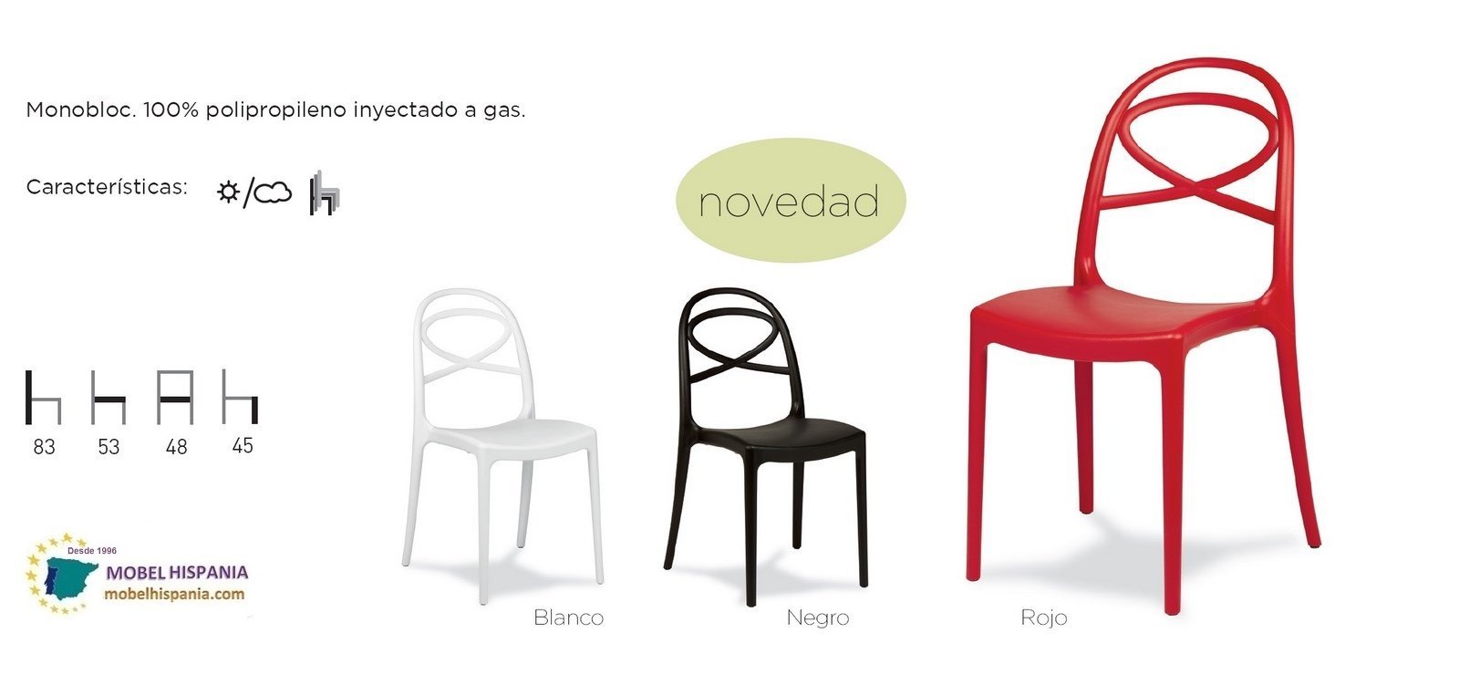 LASI silla polipropileno rojo 02 2