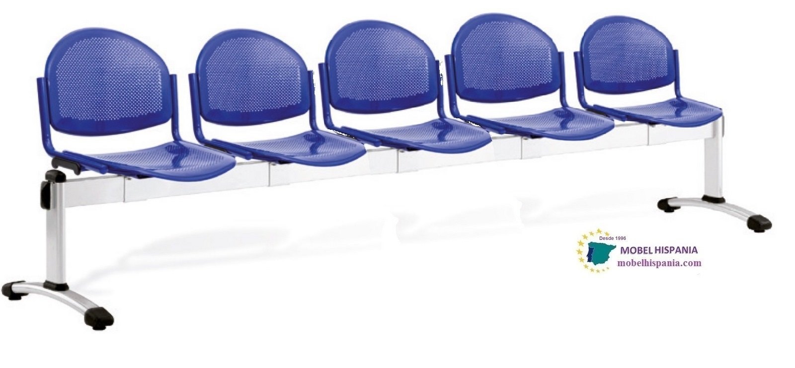 Salute bancada metalica 3 plazas azul 09