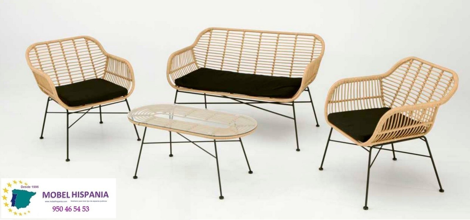 5719 set metal galvanizado wicker natural 3