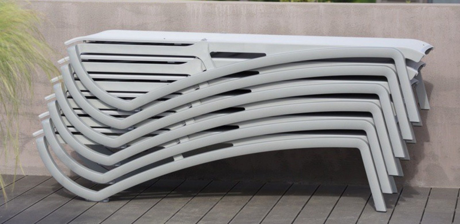 SUNSET tumbona aluminio volcanico tela gris 06