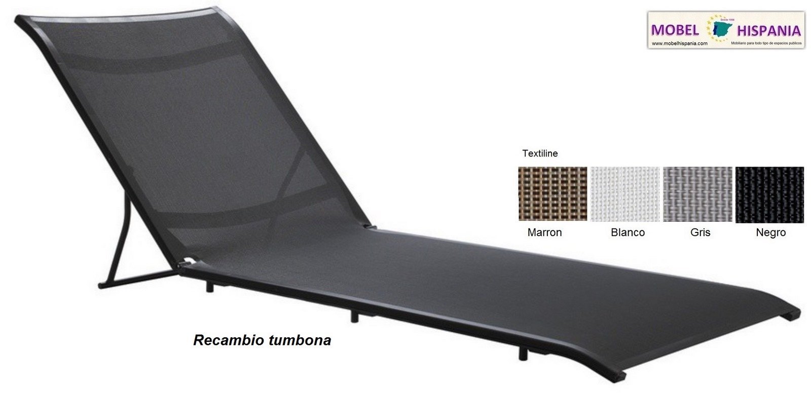 SUNSET tumbona doble gris plata tela gris1 10