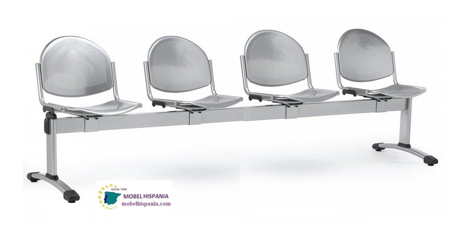 Salute bancada metalica 3 plazas azul 03