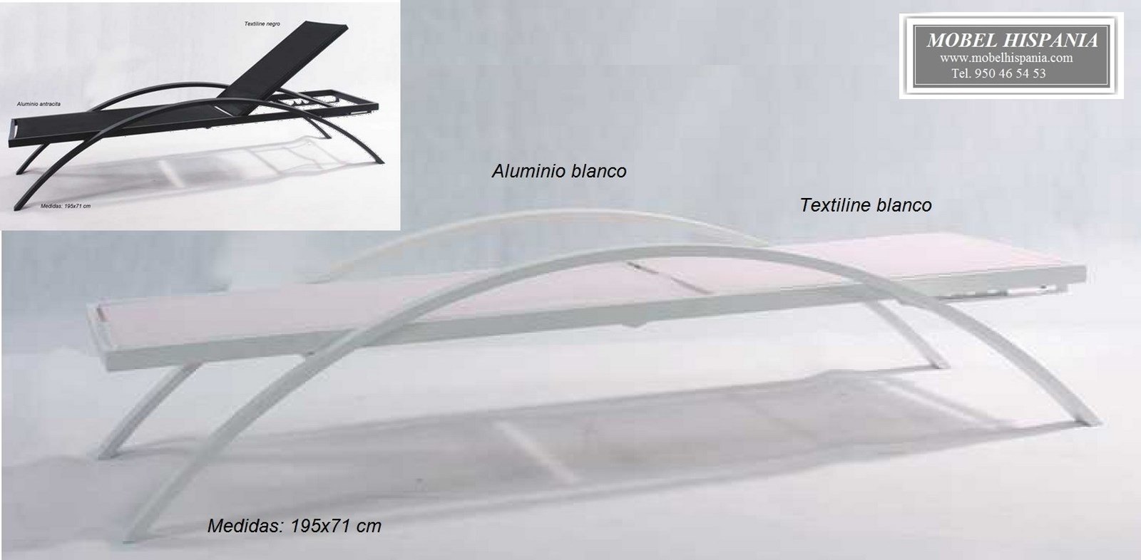 lisy tumbona aluminio blanco textiline taupe 02