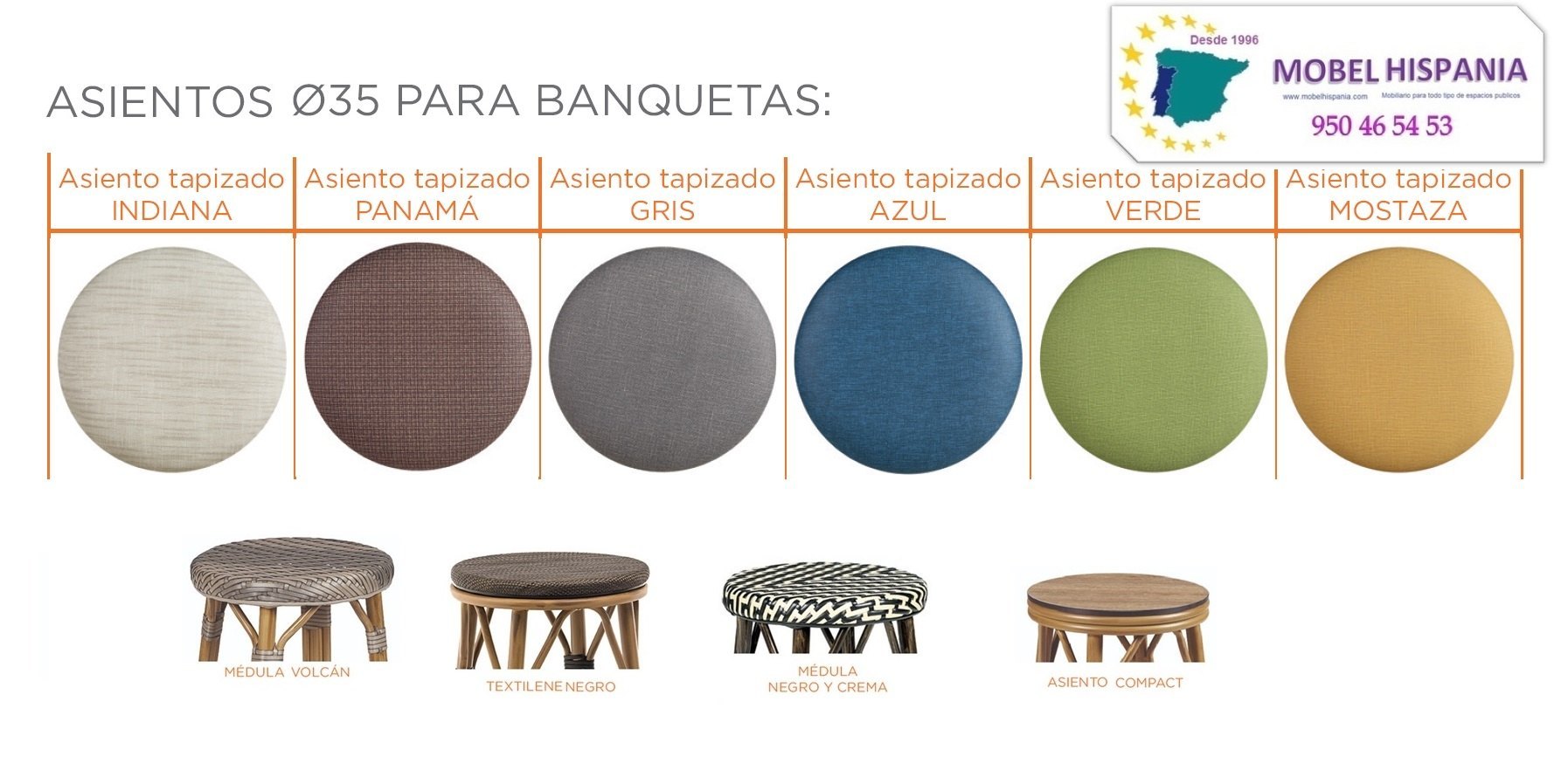 8231 Banqueta aluminio Grafito tapizado indiana 06