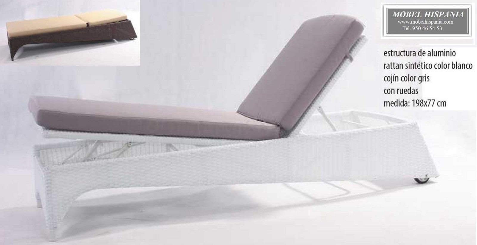 kare tumbona aluminio medula blanca