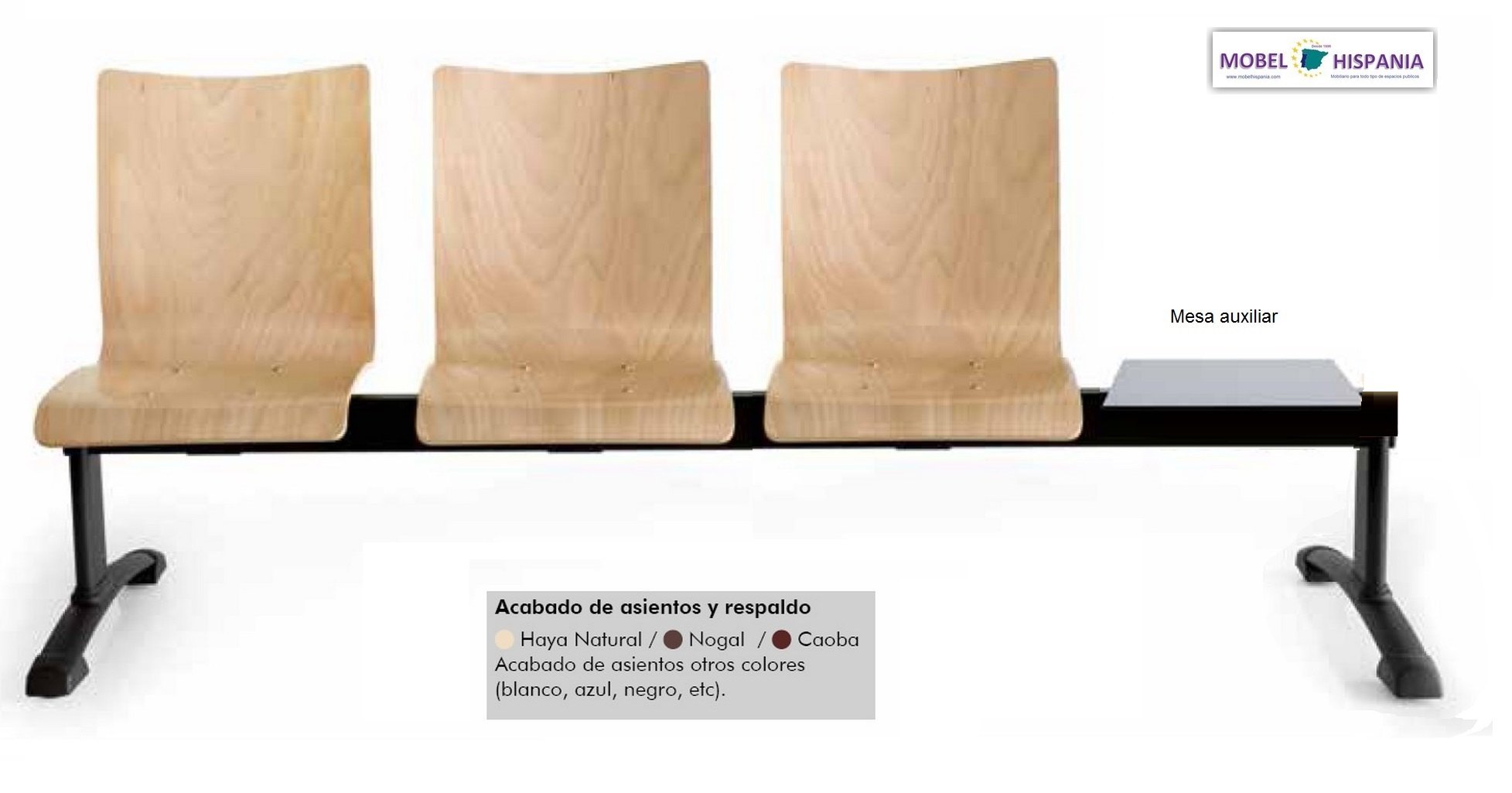 B MBA Bancada madera 3plazas 05