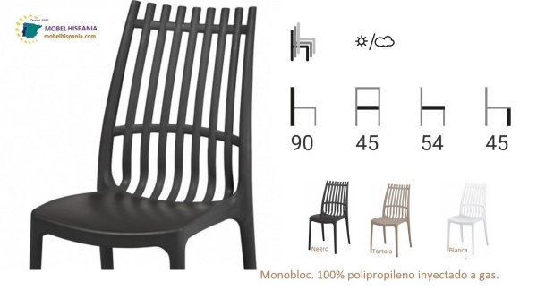 LINA silla polipropileno negro 03 3