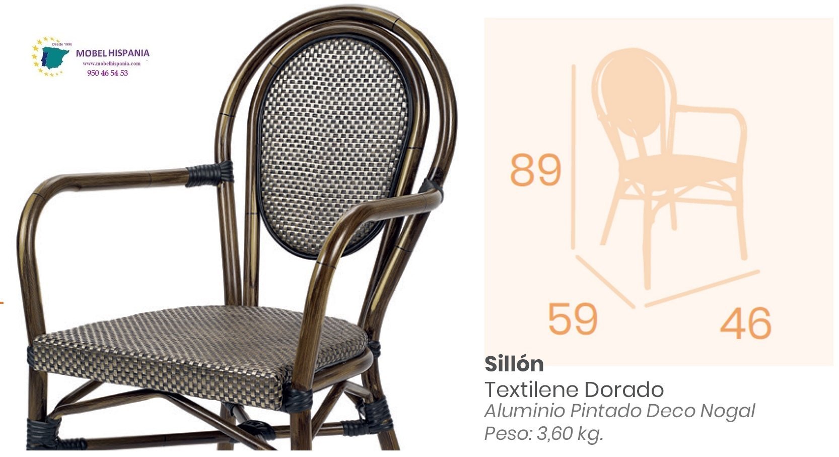 8130 silla aluminio nogal textilene negro 02 1