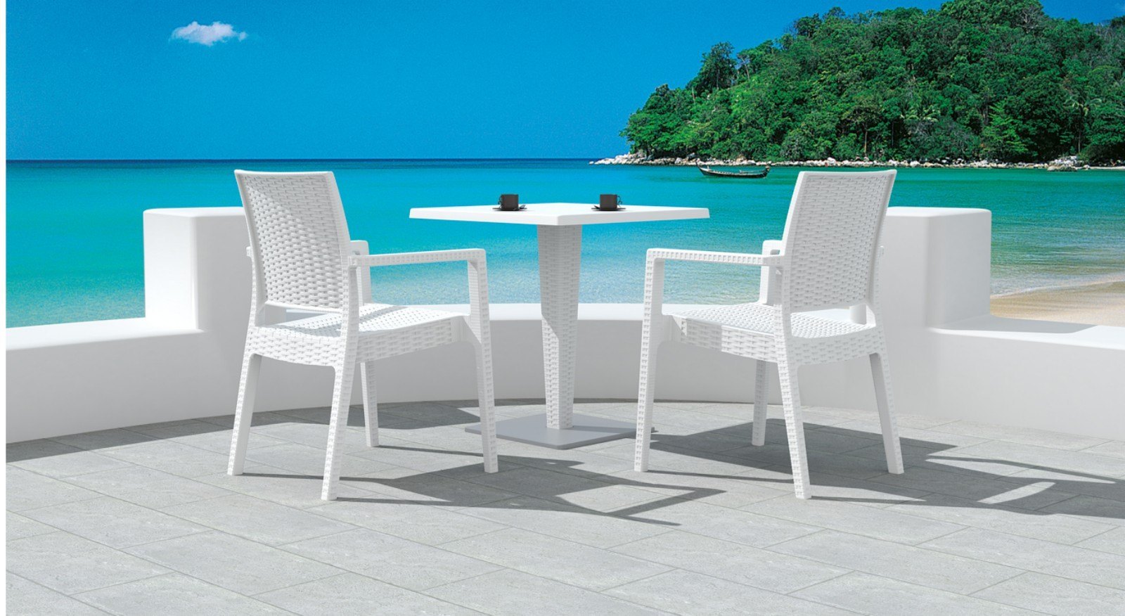 Indiana sillon rattan sintetico blanco 1