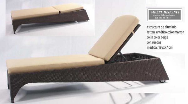 soana tumbona aluminio rattan chocolate