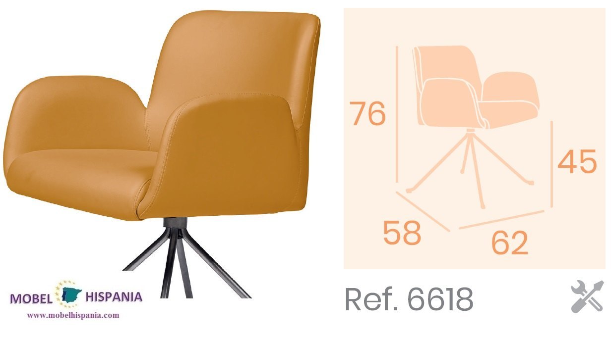 6618 pie acero asiento tapizado marron 01 1