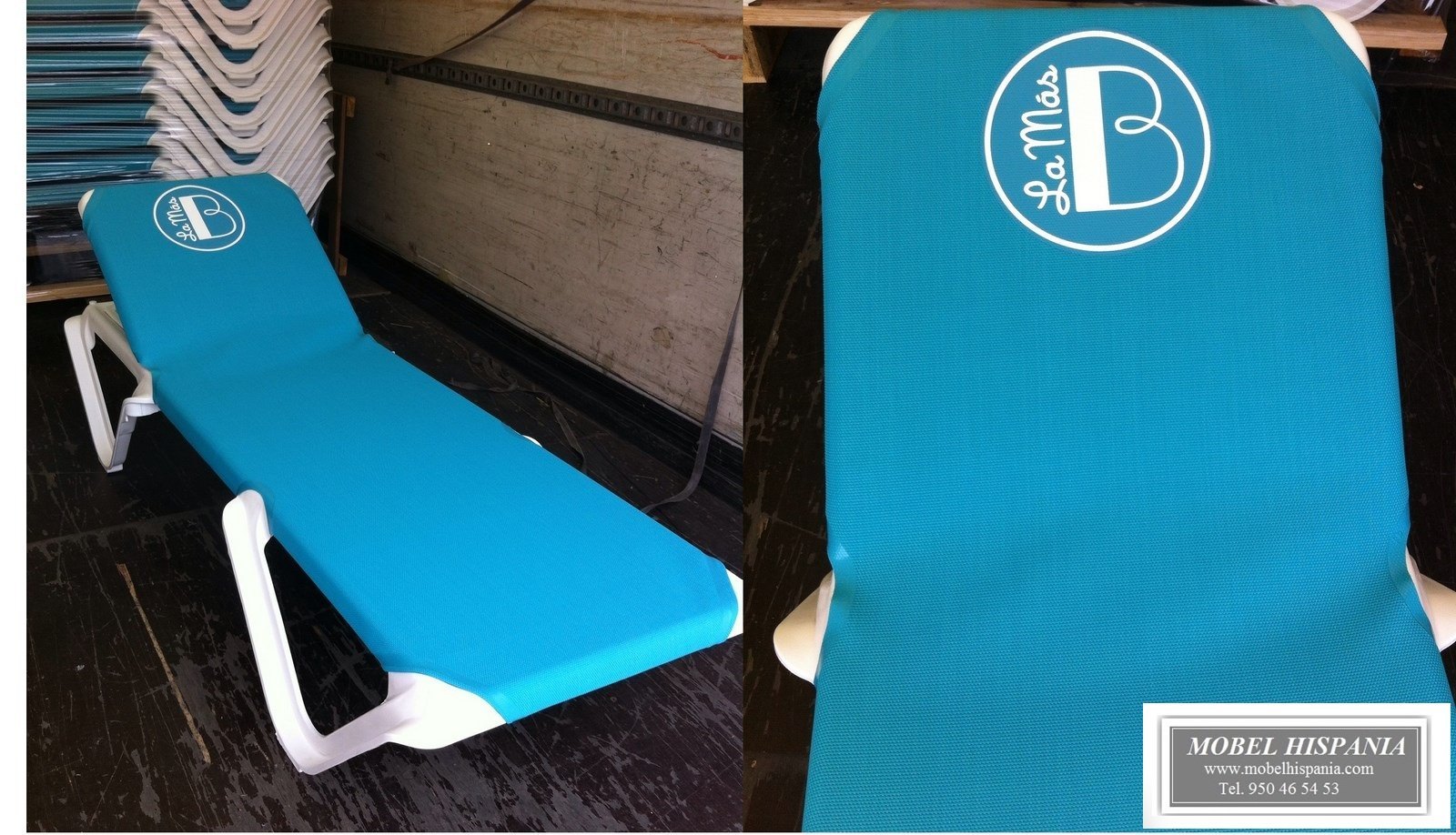 beachmat tumbona polipropileno azul