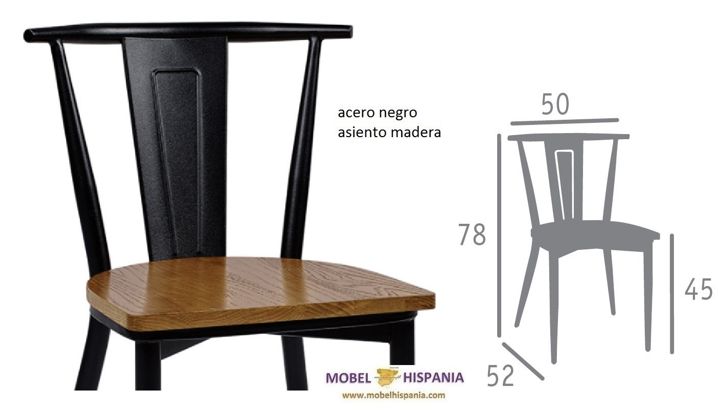 ALABAMA silla acero grafito asiento madera laminado 03 1