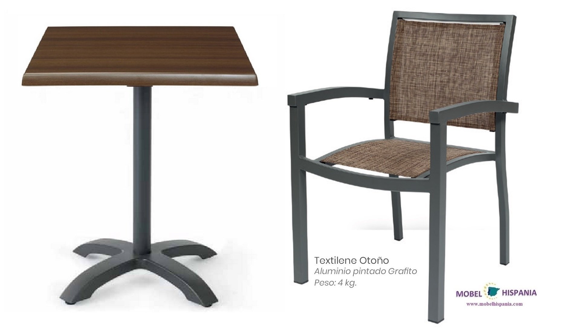 4421 grafito sillon brazos madera aluminio