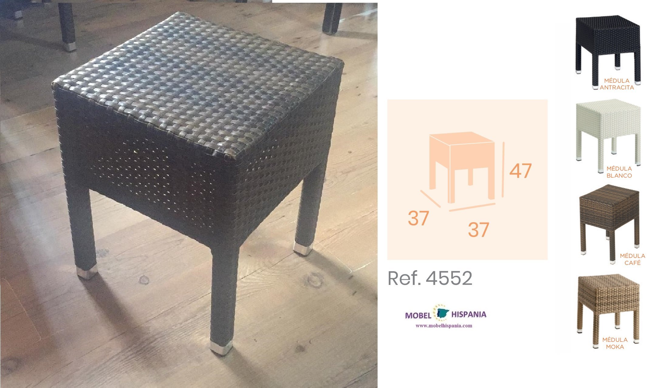 4552 Taburete bajo aluminio medula cafe 1 01 1