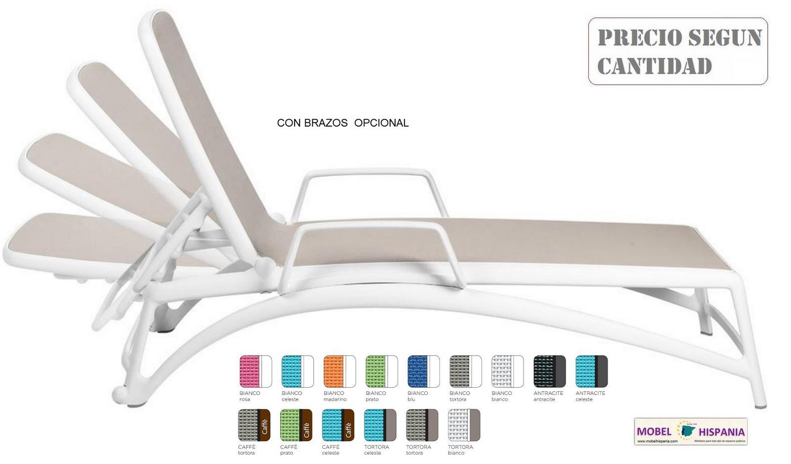 ATLANTICO Tumbona polipropileno cafe textiline celeste 02