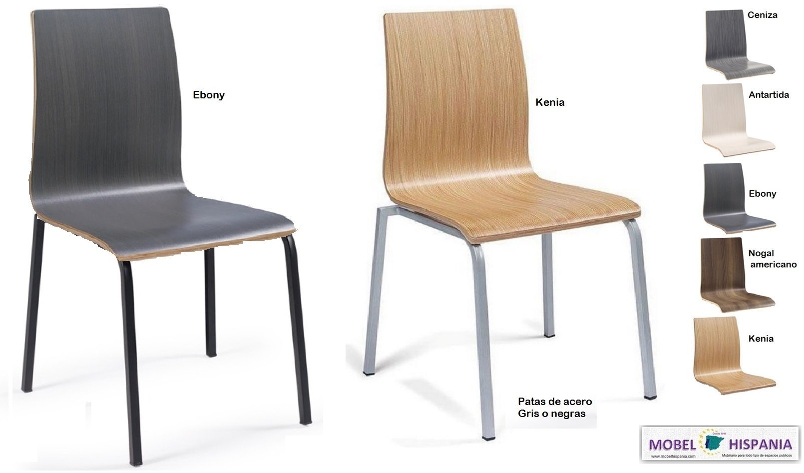 michigan silla acero gris madera ebony kenya 1