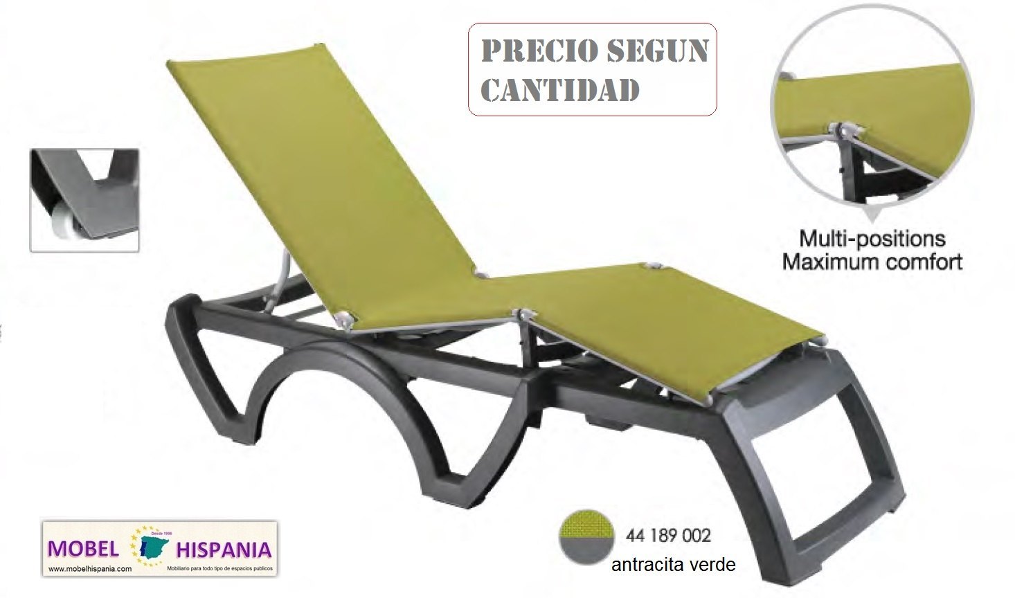 Bali tumbona polipropileno antracita 05