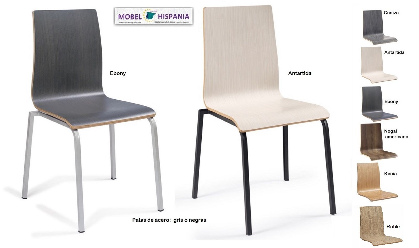 292 silla metal negro asiento nogal 10 1