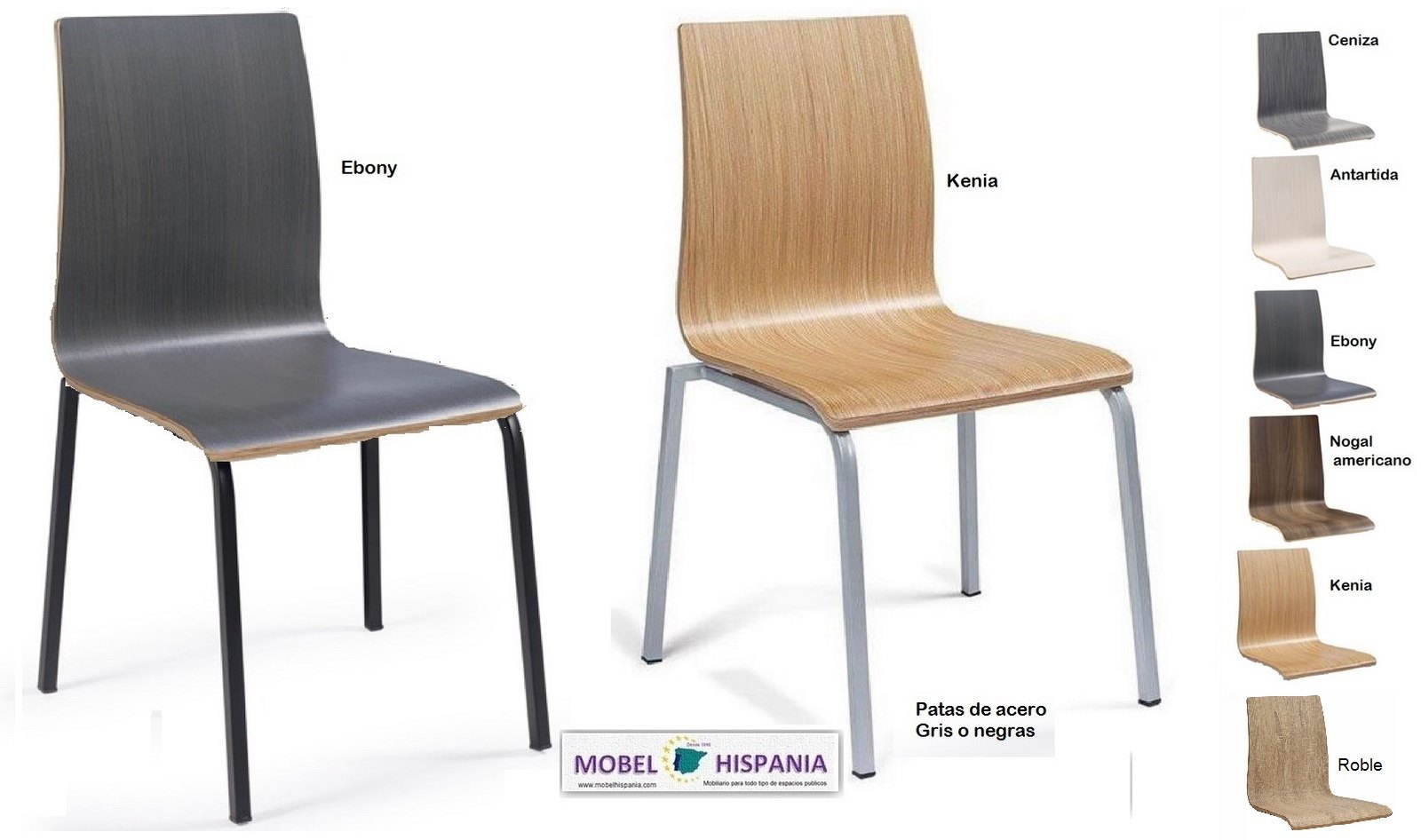 292 silla metal negro asiento nogal 13 1