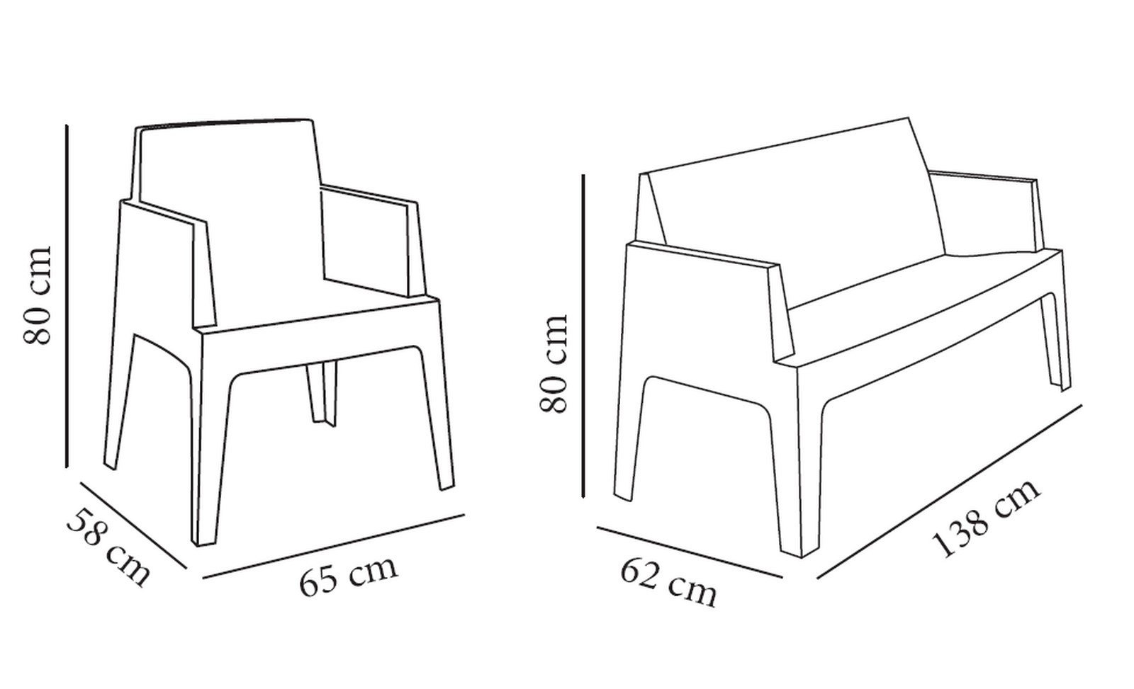 urban sillon terraza hosteleria negro polipropileno 01 1