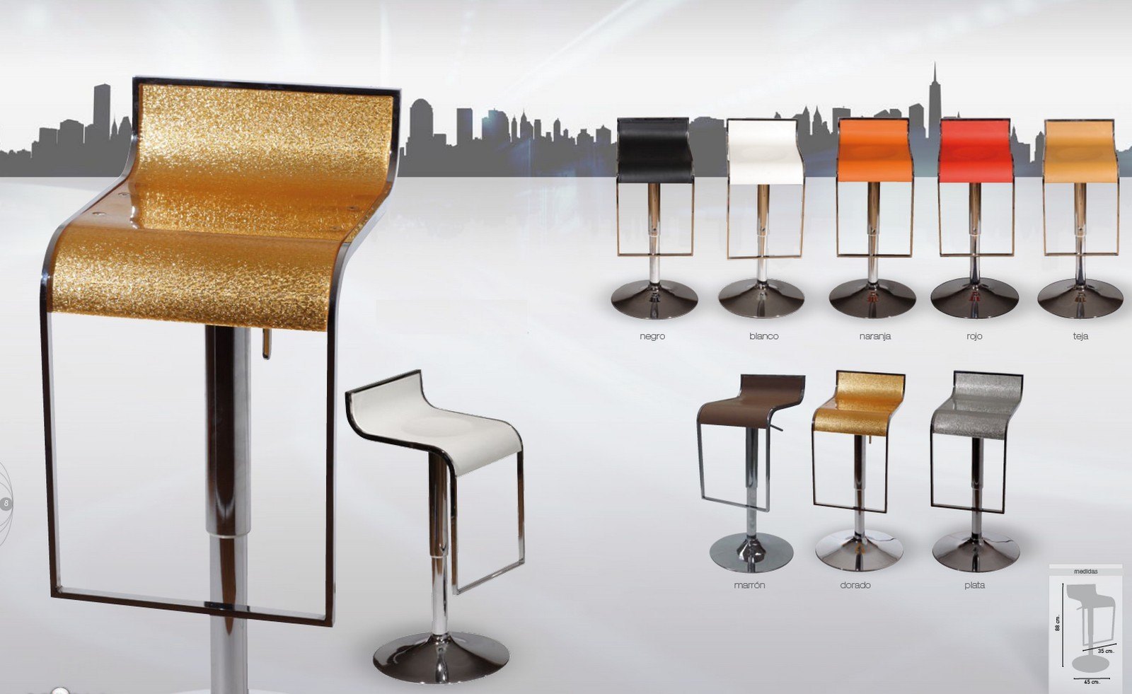 carolina oro plata taburete 01