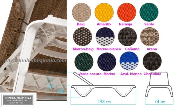 beachmat tumbona polipropileno azul