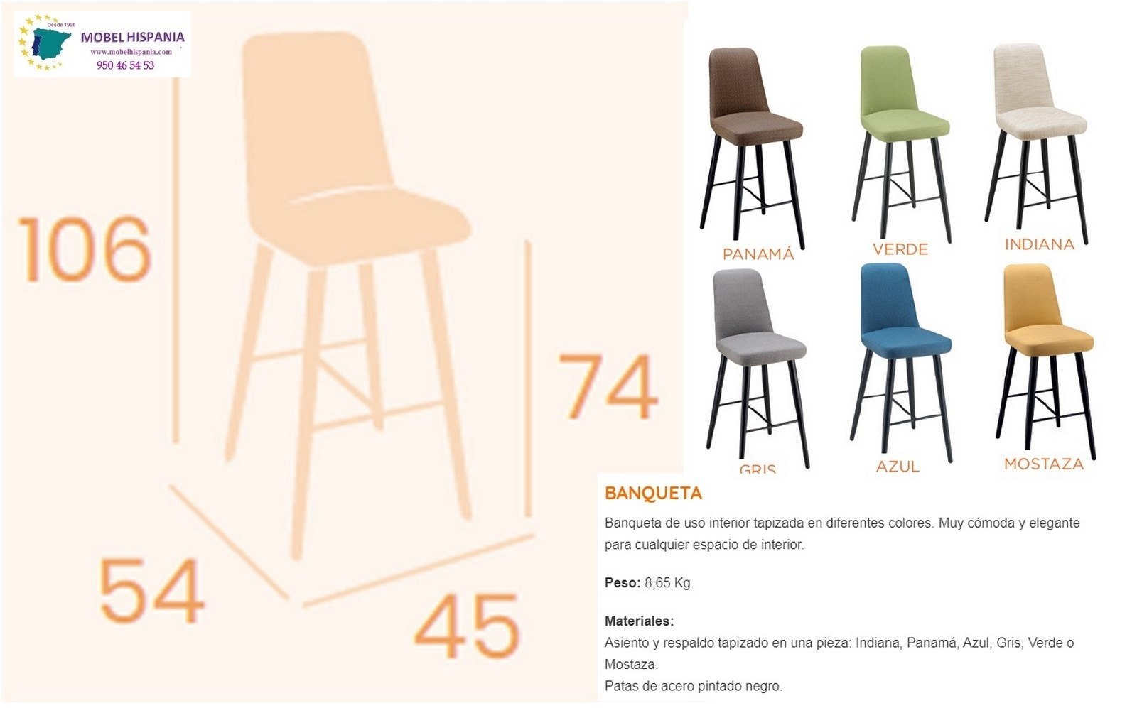 RB6631 taburete metal gris 01