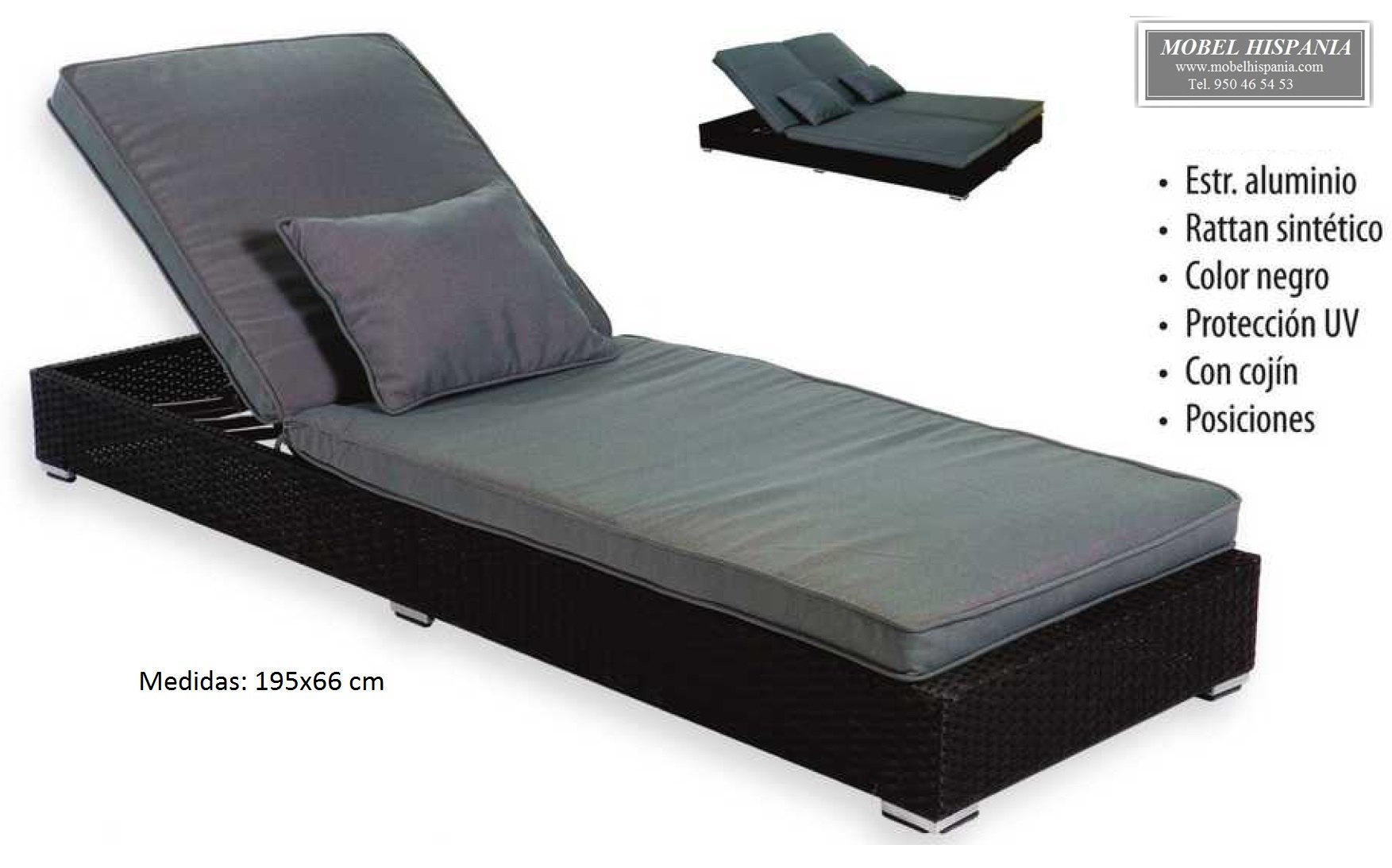 two tumbona aluminio rattan chocolate 02