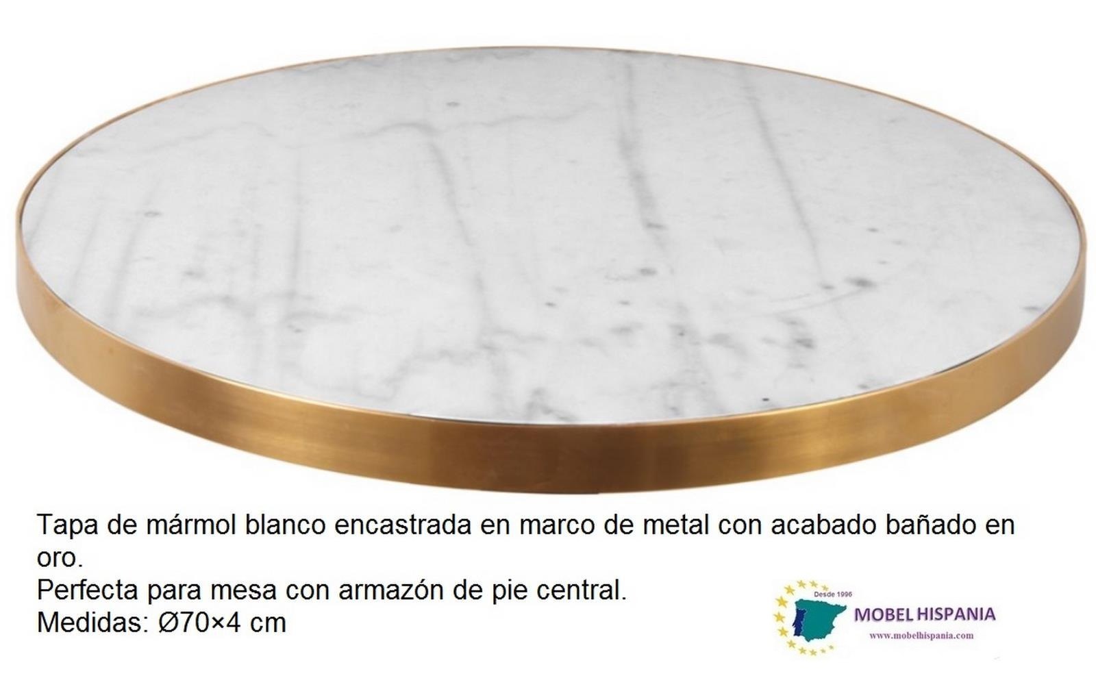 Tablero marmol aro dorado