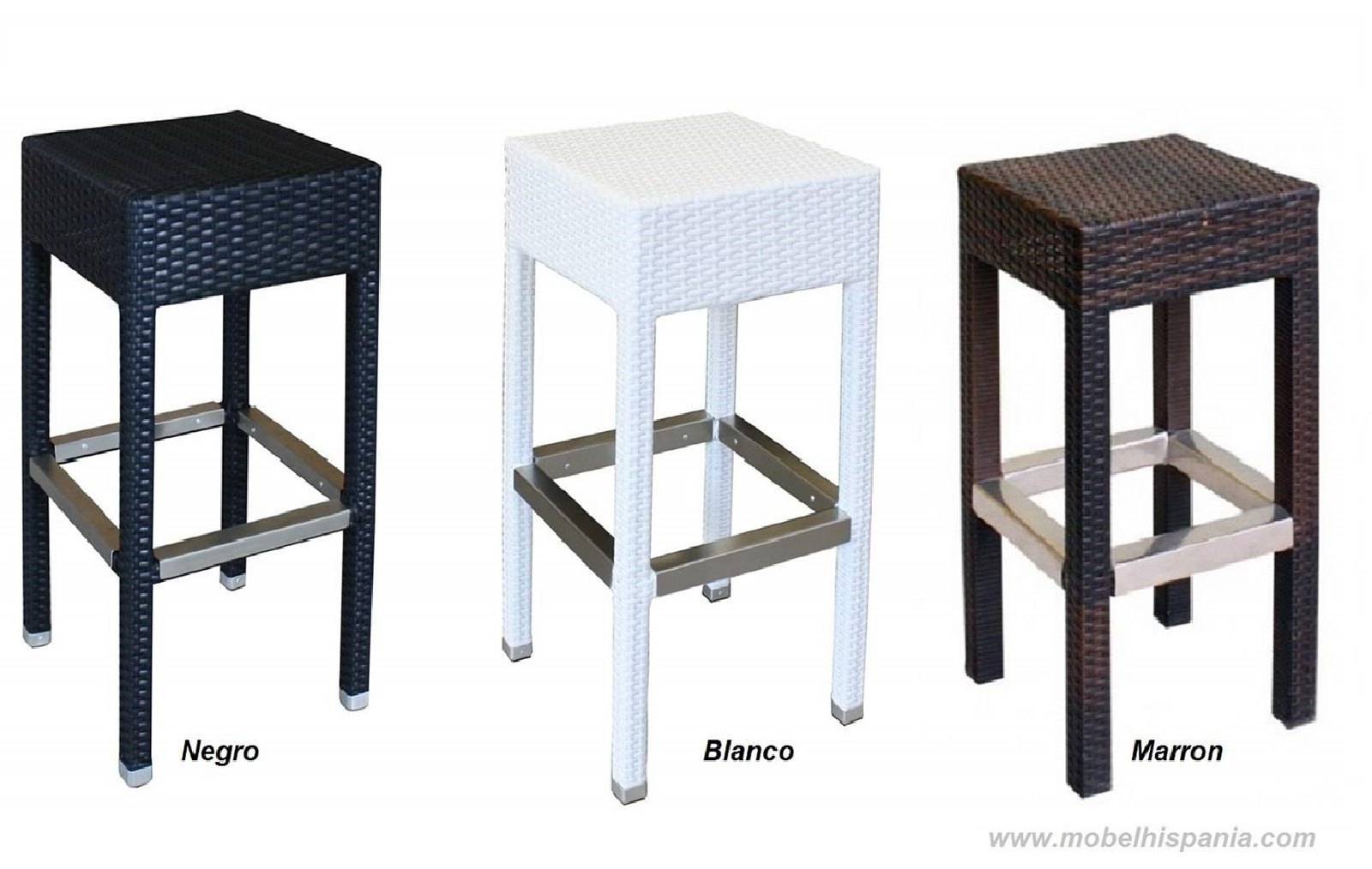 1108 taburete aluminio medula blanco negro mobelhispania 1