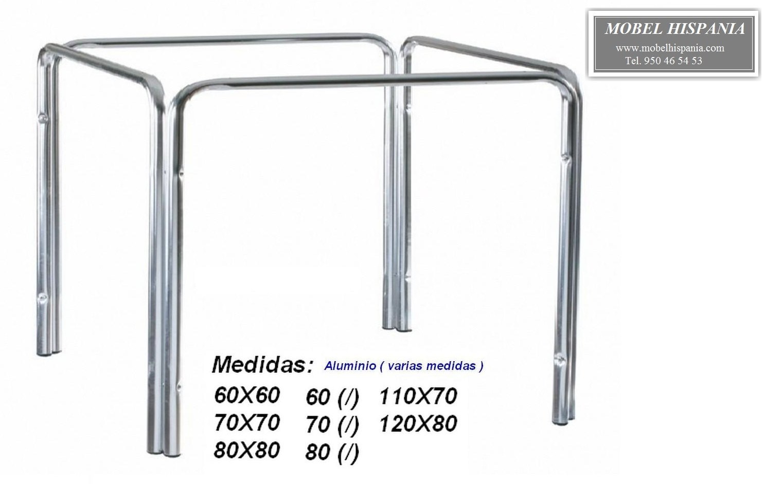 1561 pie de mesa doble tubo de aluminio hosteleria
