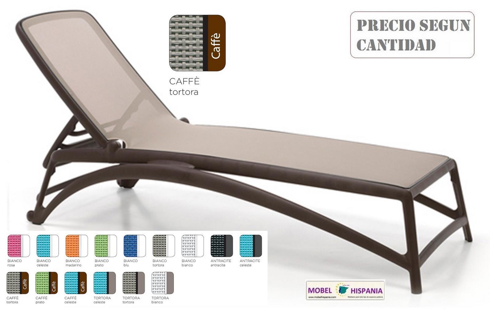 ATLANTICO Tumbona polipropileno antracita textiline celeste 05