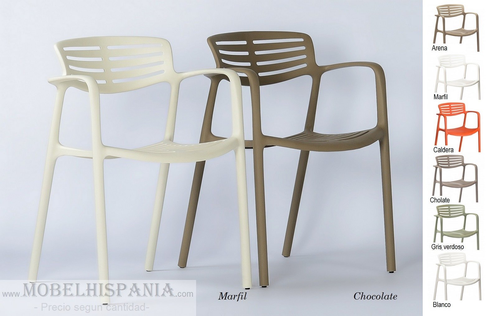 toledo aire sillon polipropileno apilable chocolate 06 3