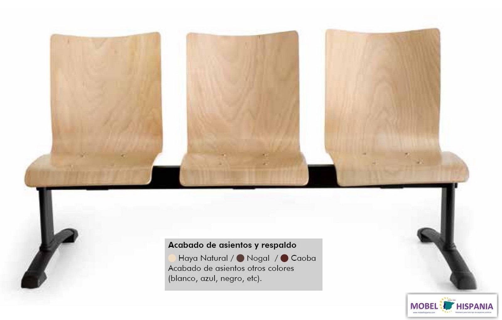 B MBA Bancada madera 3plazas