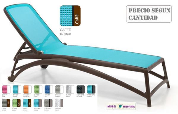 ATLANTICO Tumbona polipropileno antracita textiline celeste 03