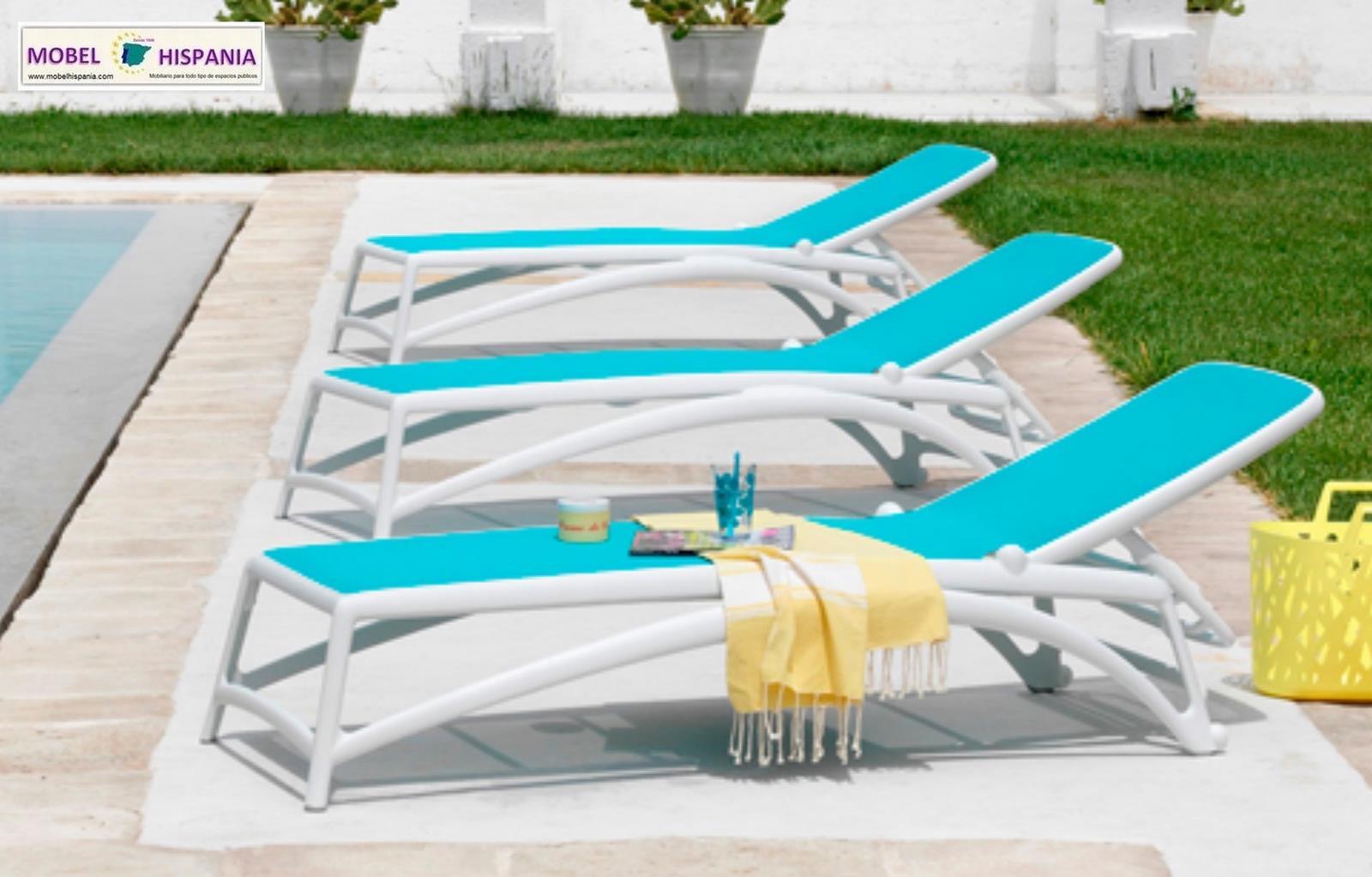 ATLANTICO Tumbona polipropileno tortora textiline blanco 07