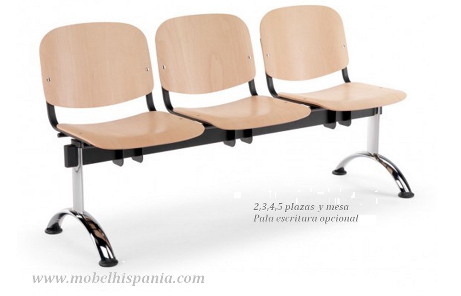 bancada madera 3plazas mobel hispania