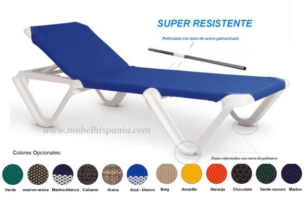 beachmat tumbona polipropileno azul