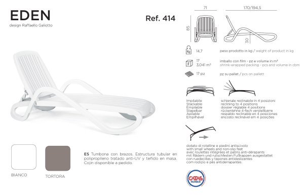 EDEN tumbona polipropileno blanca 4 04