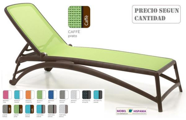 ATLANTICO Tumbona polipropileno antracita textiline celeste 04