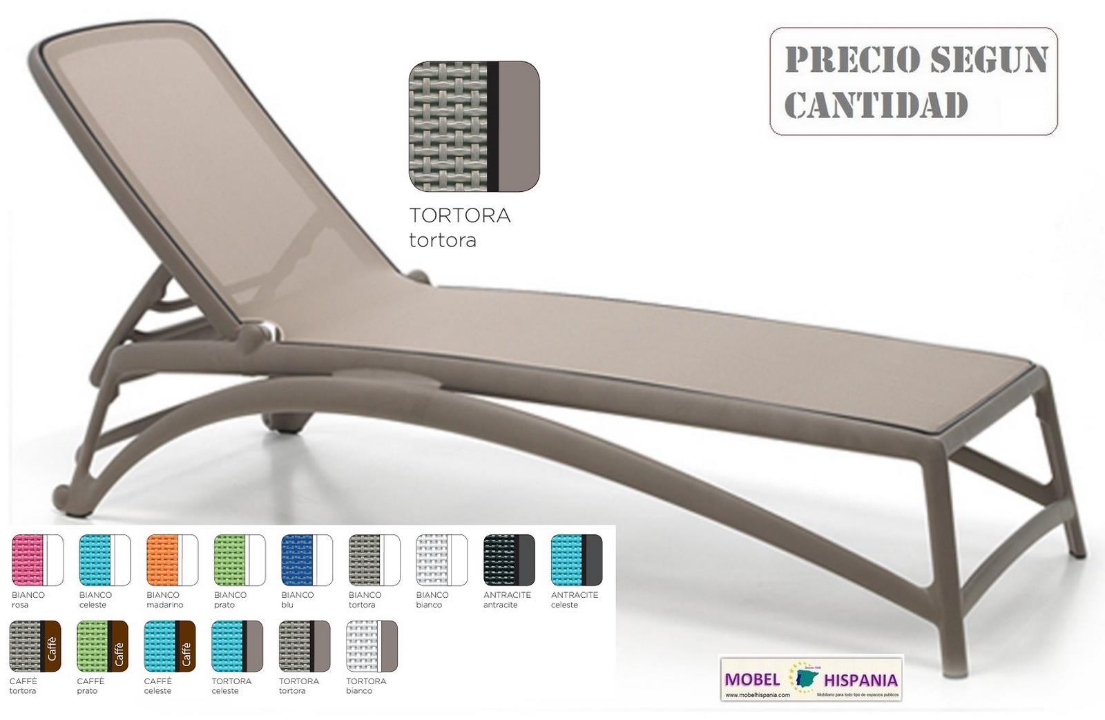 ATLANTICO Tumbona polipropileno tortora textiline blanco 05